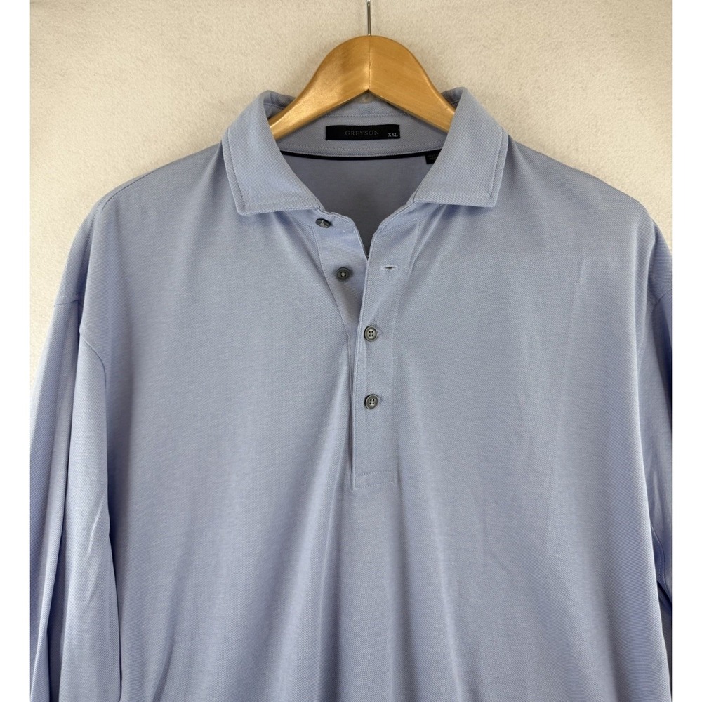 Greyson Omaha LS Performance Polo Blue BRRR Cooling Wicking Dry Mens XXL‎